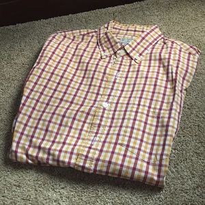 J Crew Gingham Stripe Button Down Shirt
